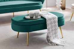 Poefen^Huisenthuis Poef Chanelle Velvet 99 cm Groen