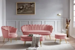 Poefen^Huisenthuis Poef Chanelle Velvet 52 cm Roze