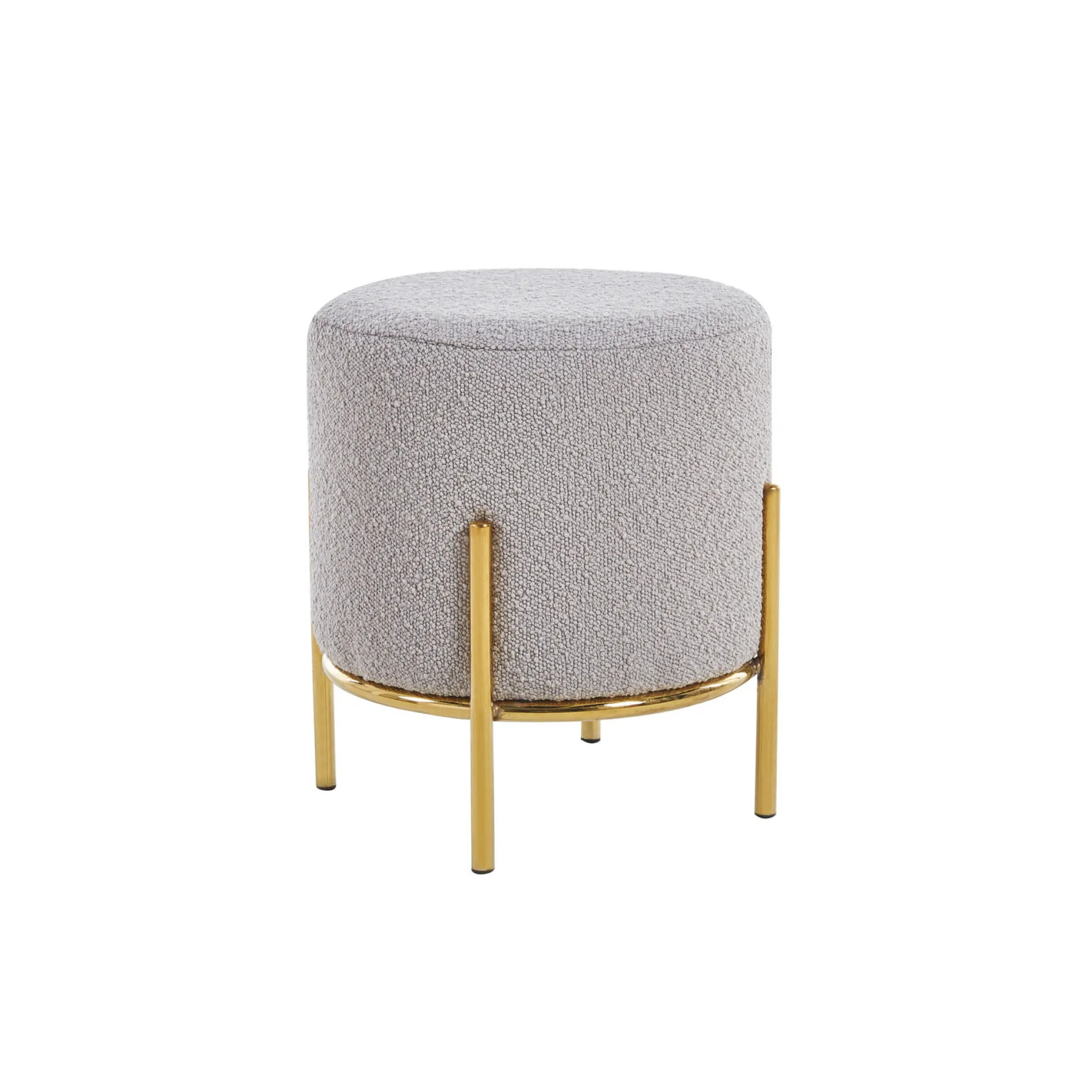 Poefen^Huisenthuis Poef Mia -Goud Bouclé Taupe