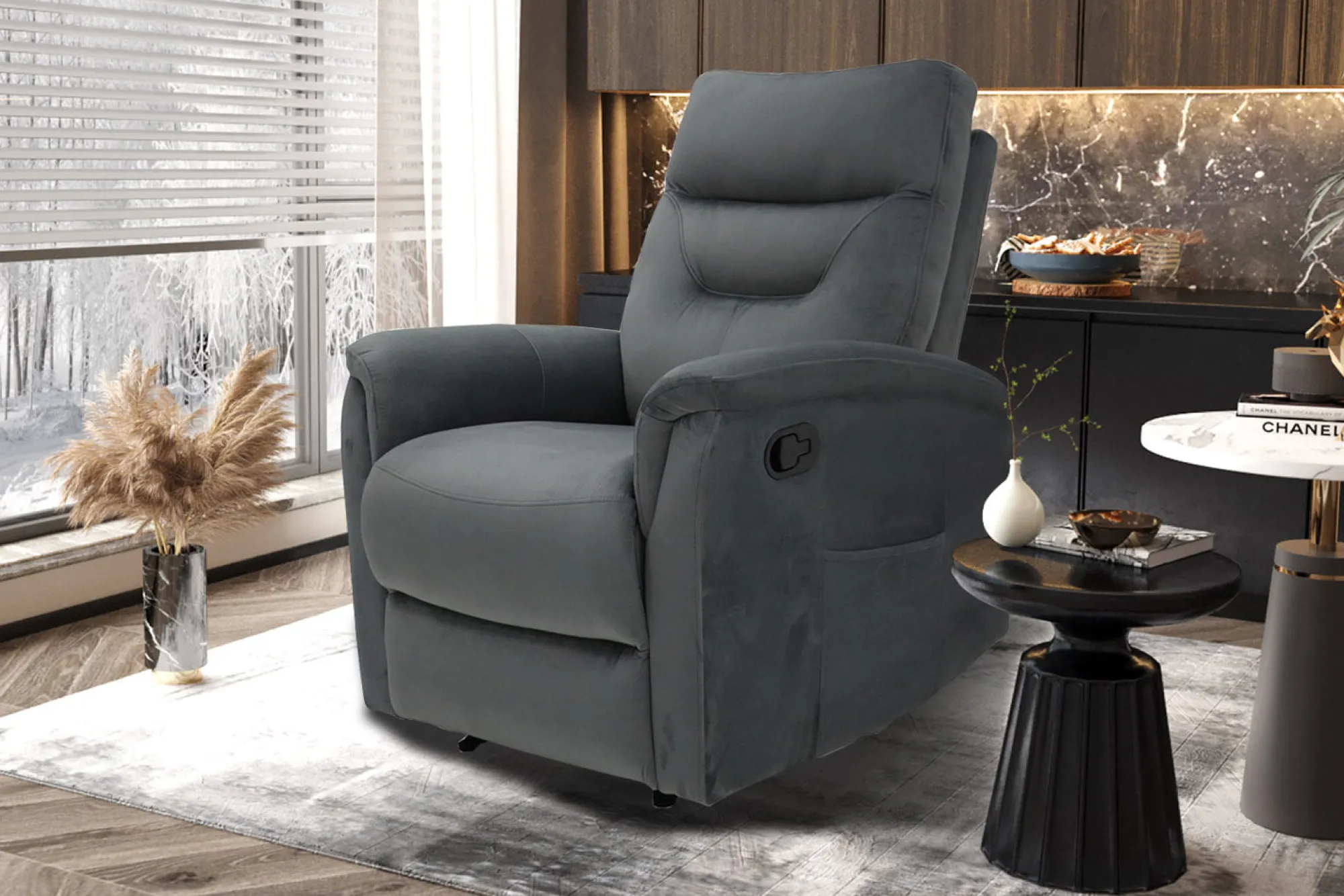 Fauteuils^Huisenthuis Relaxfauteuil Arya Grijs