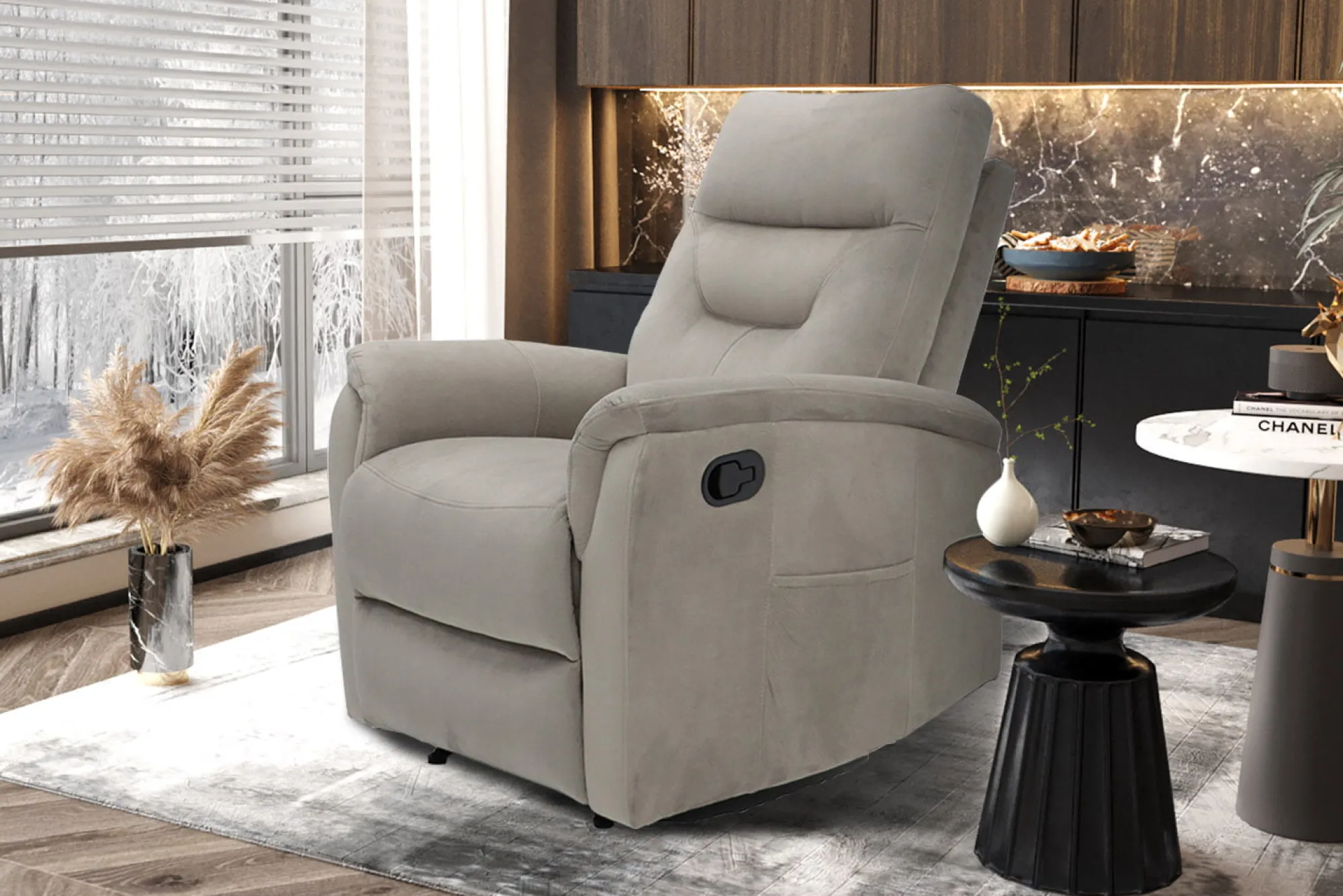 Fauteuils^Huisenthuis Relaxfauteuil Arya Taupe