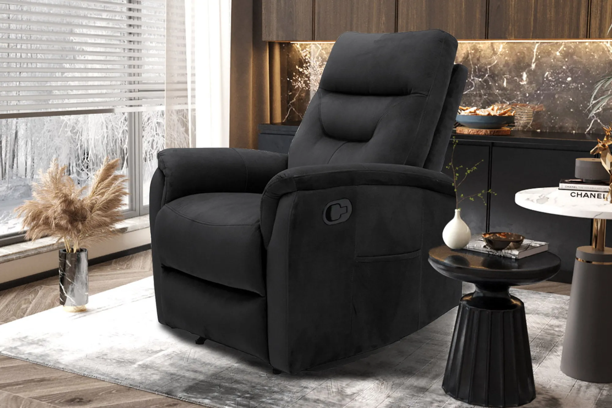 Fauteuils^Huisenthuis Relaxfauteuil Arya Zwart