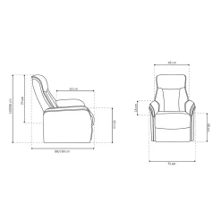 Fauteuils^Huisenthuis Relaxfauteuil Francine Grijs