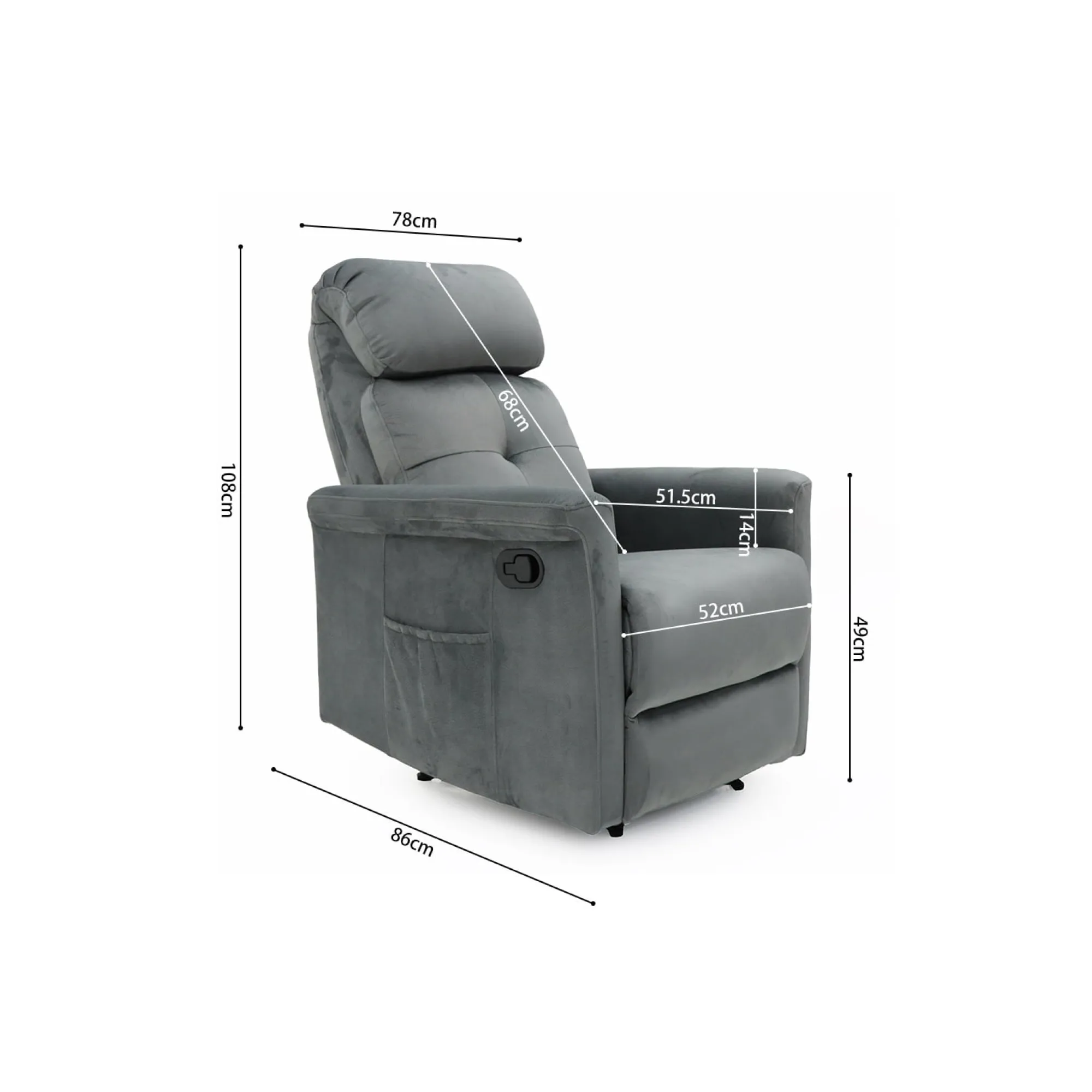 Fauteuils^Huisenthuis Relaxfauteuil Hannelore Grijs