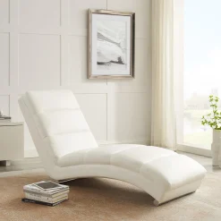 Fauteuils^Huisenthuis Relaxfauteuil Maeve Kunstleer Wit