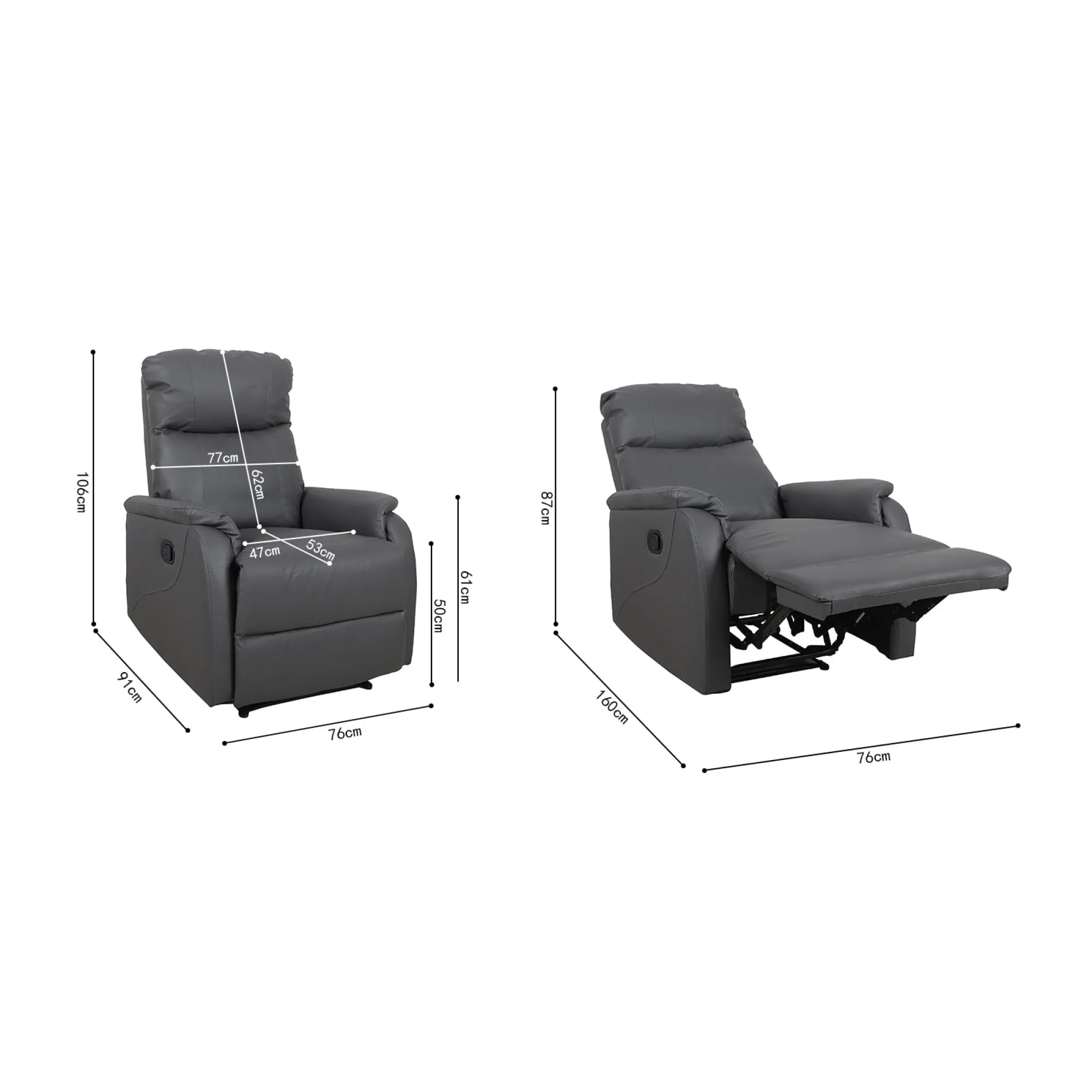 Fauteuils^Huisenthuis Relaxfauteuil Sascha Grijs