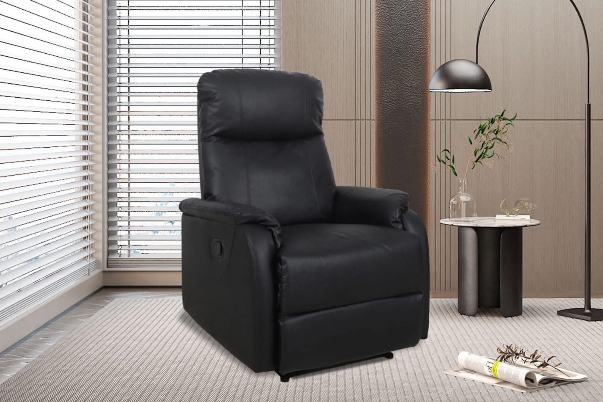 Fauteuils^Huisenthuis Relaxfauteuil Sascha Zwart