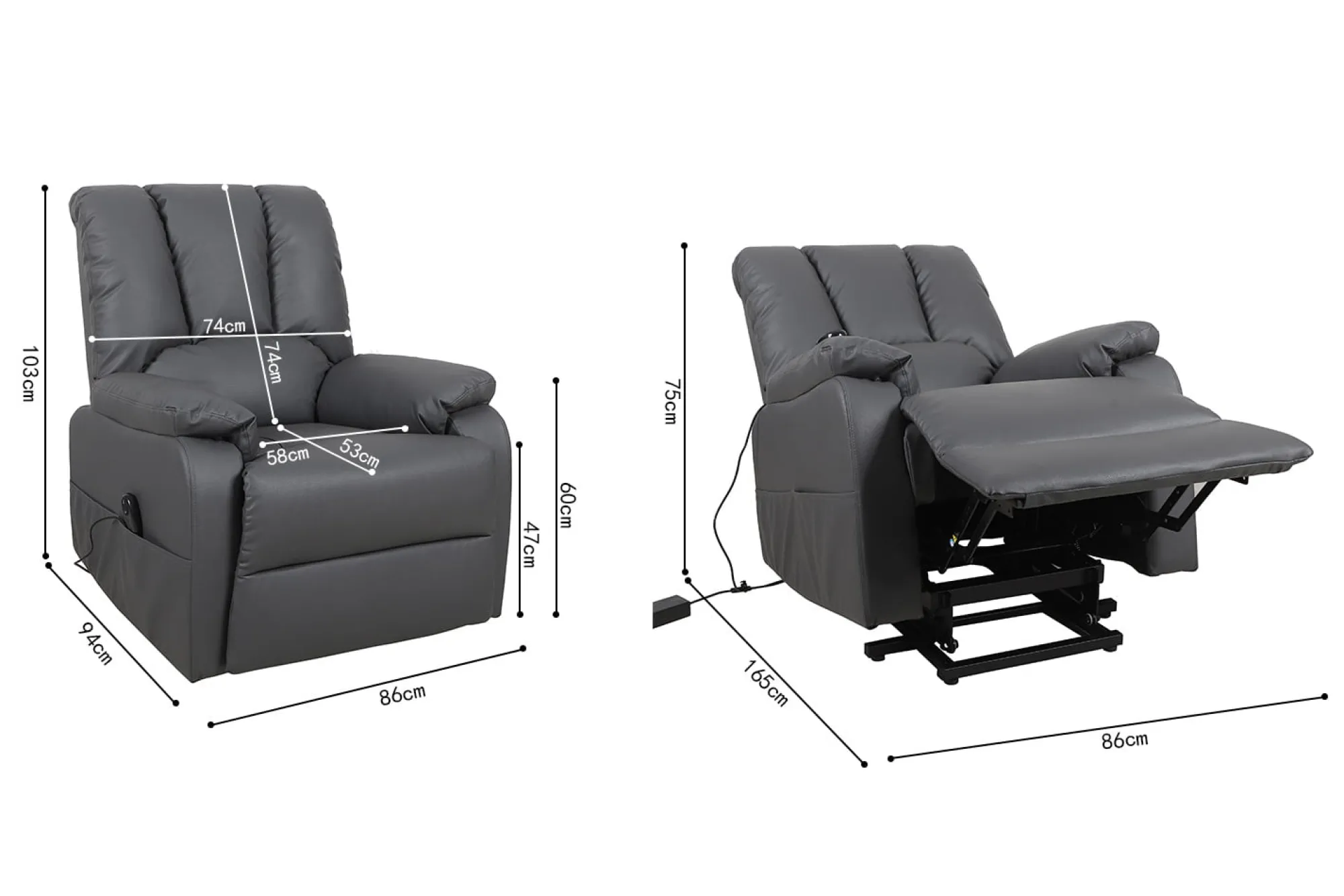 Fauteuils^Huisenthuis Relaxfauteuil Yvon Grijs