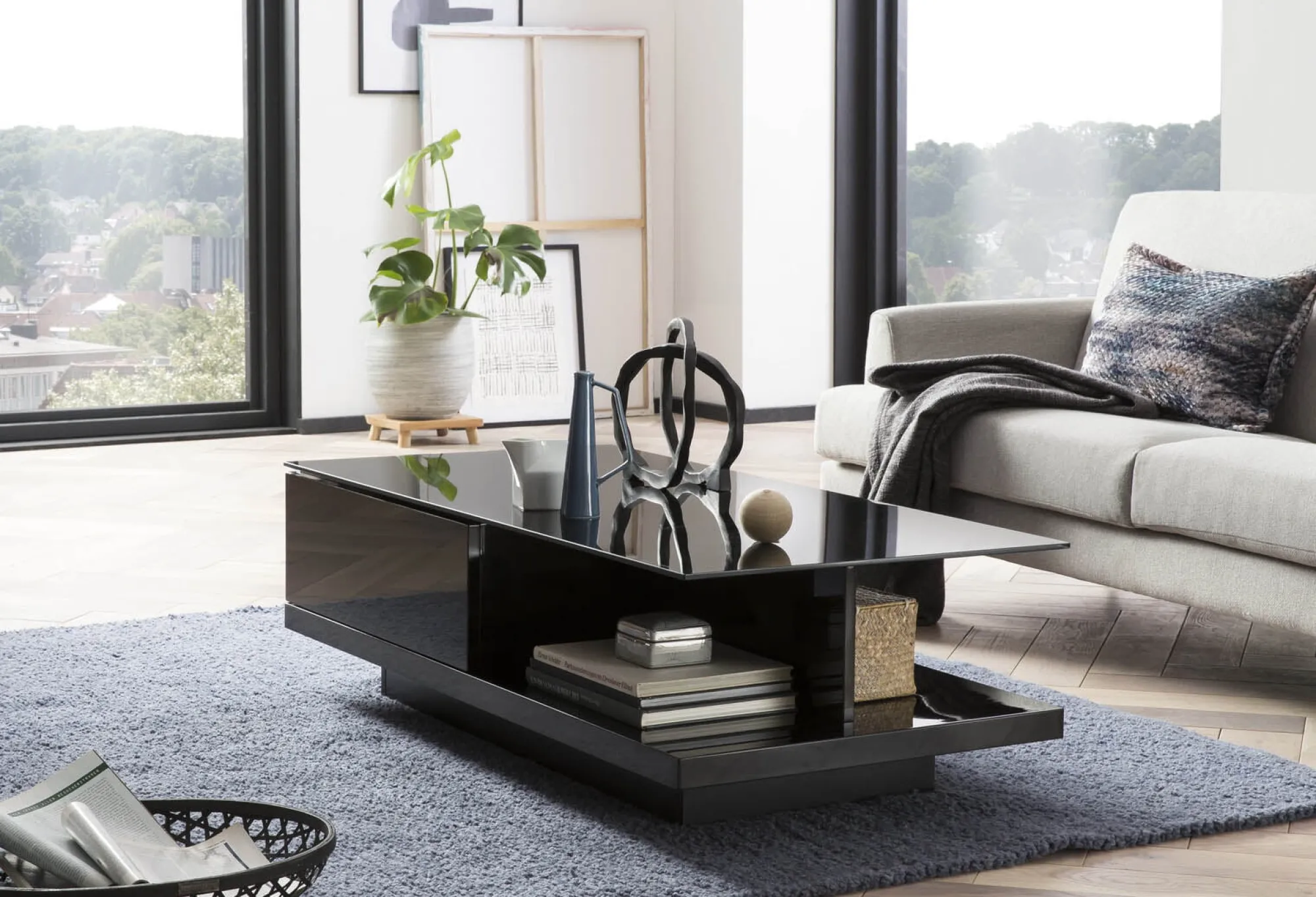 Salontafels^Huisenthuis Salontafel Caminha Hoogglans Zwart