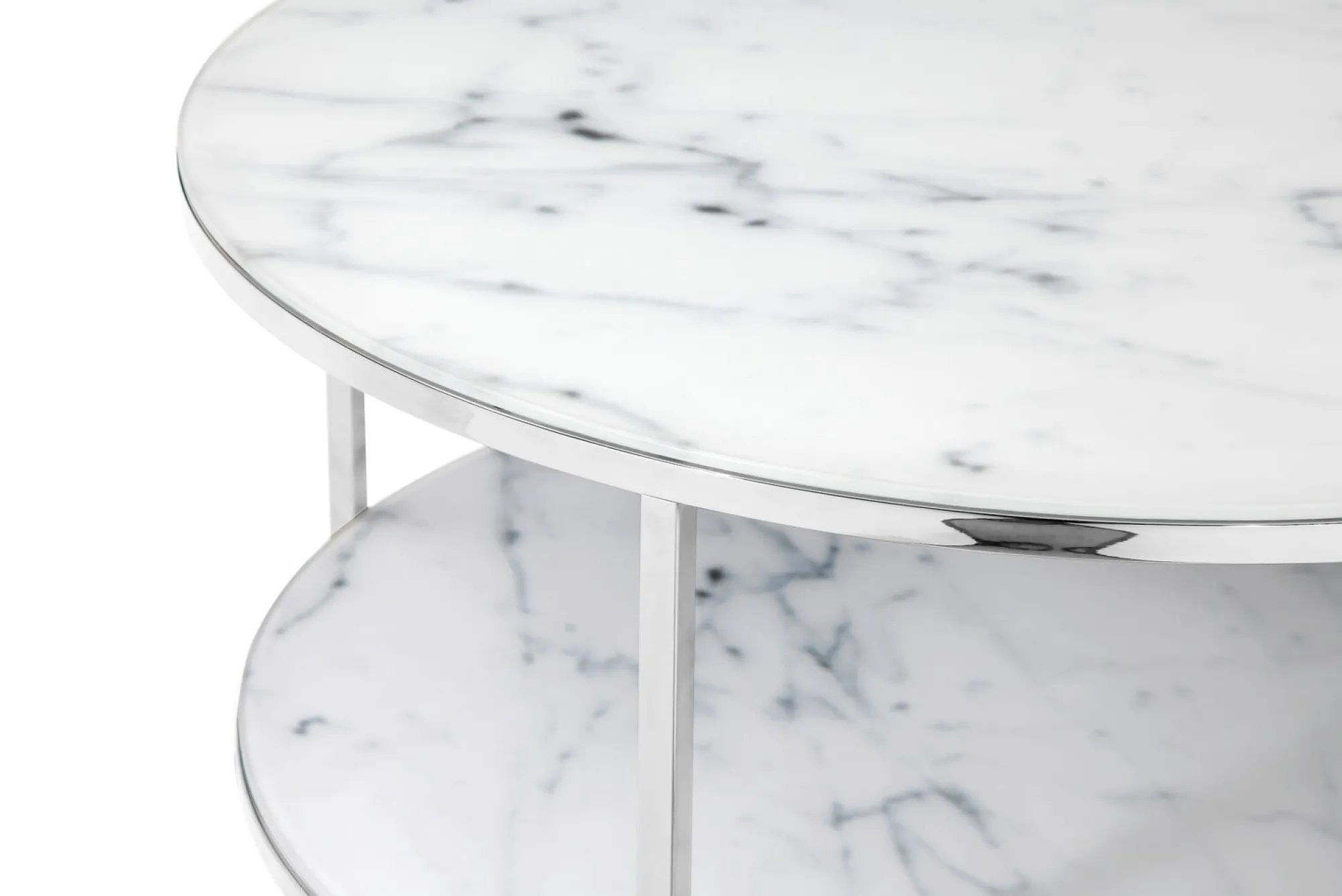 Salontafels^Huisenthuis Salontafel Emine Wit-Chroom Wit/Chroom