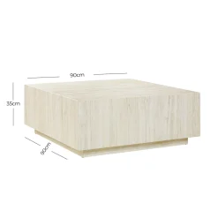 Salontafels^Huisenthuis Salontafel Jip Travertine 90x90cm Beige