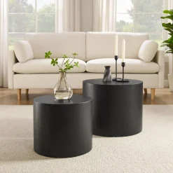 Salontafels^Huisenthuis Salontafel Kenia – Set van 2 Zwart
