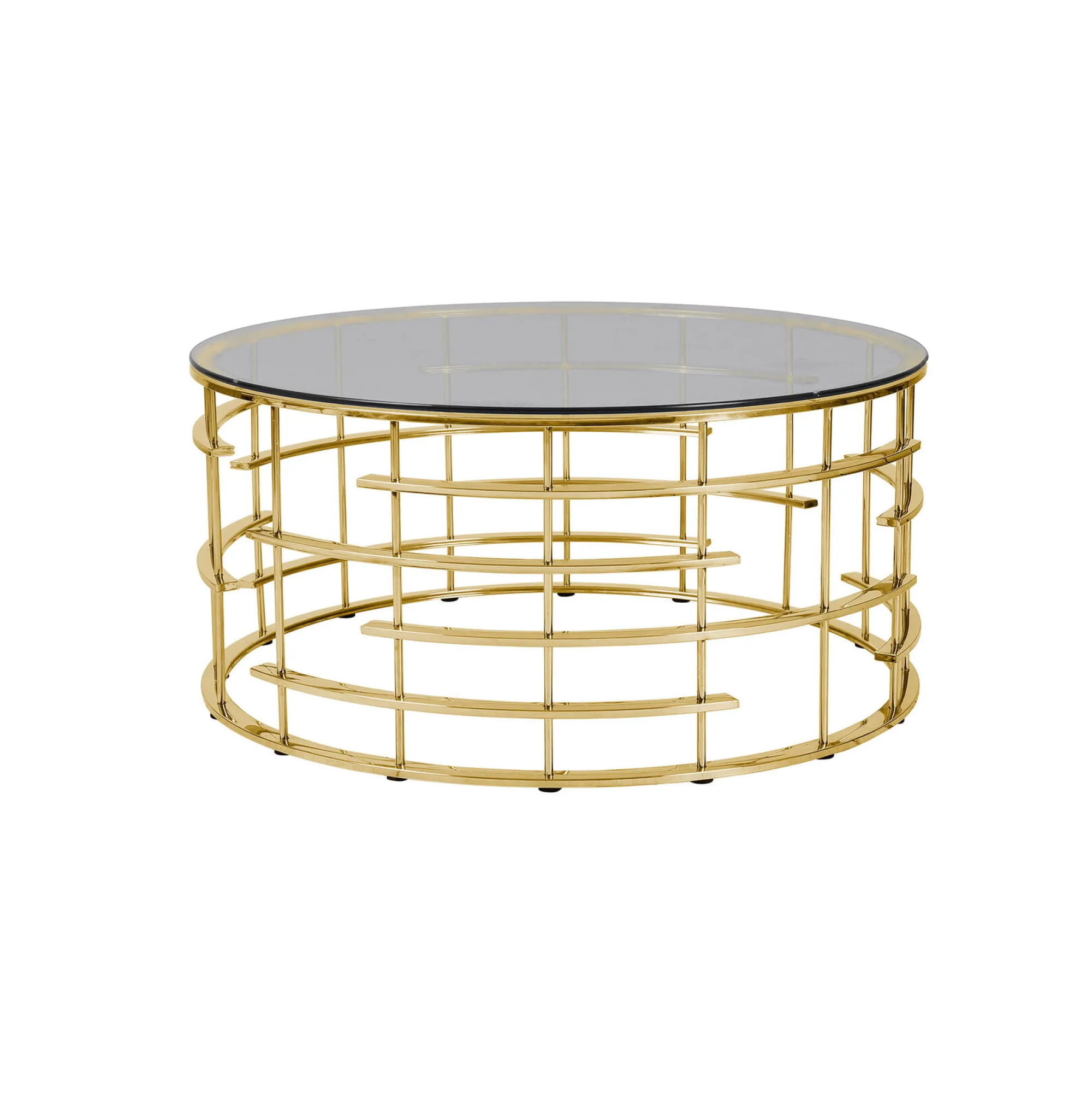 Salontafels^Huisenthuis Salontafel Kenzi – Grijs Glas Goud
