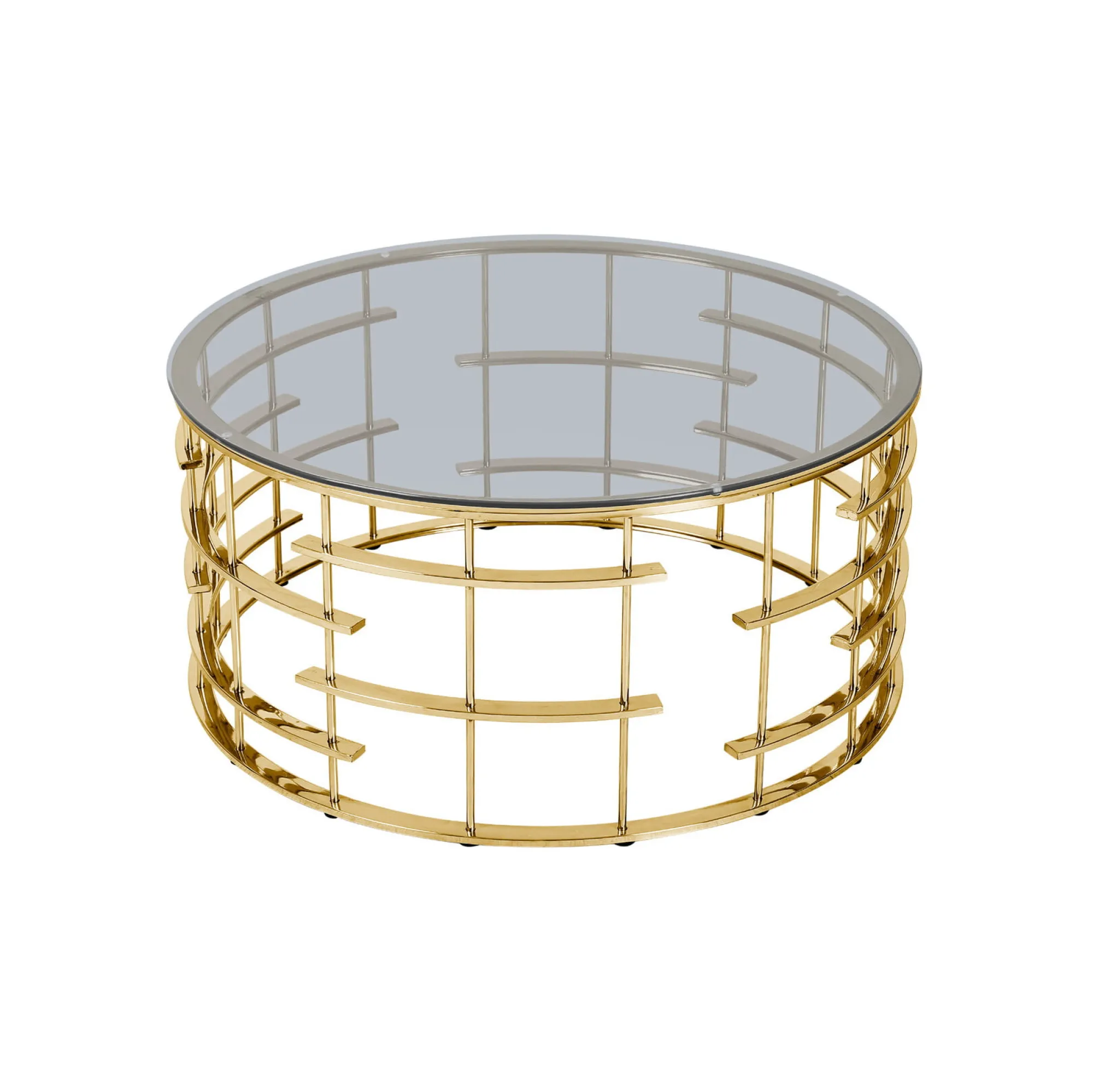 Salontafels^Huisenthuis Salontafel Kenzi – Grijs Glas Goud