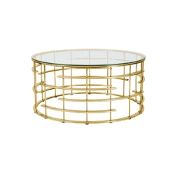 Salontafels^Huisenthuis Salontafel Kenzi – Helder Glas Goud