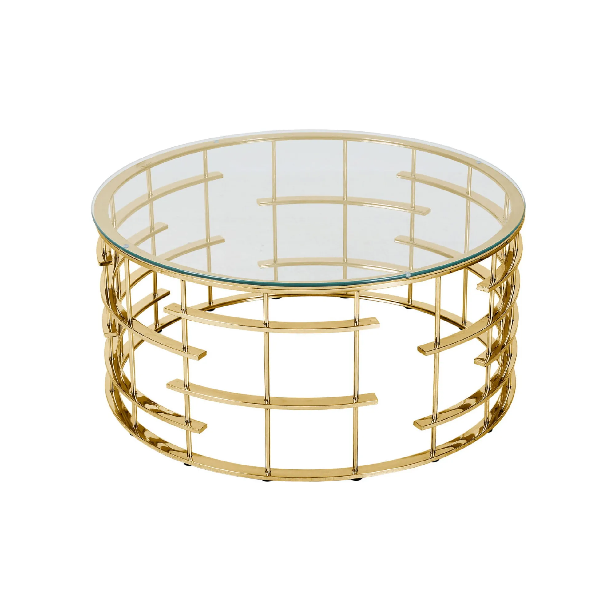 Salontafels^Huisenthuis Salontafel Kenzi – Helder Glas Goud