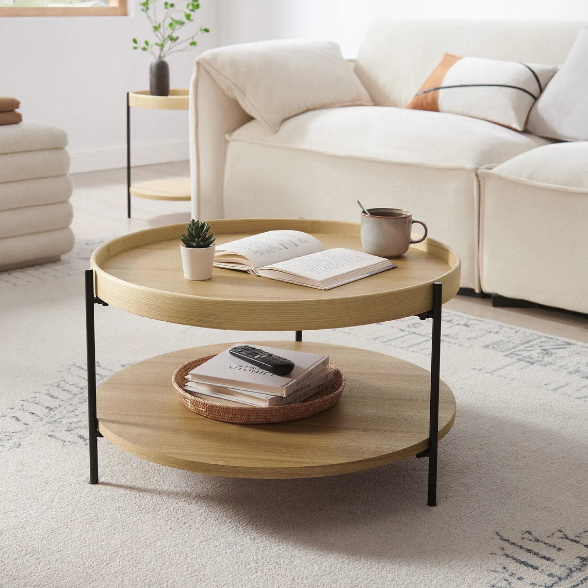 Salontafels^Huisenthuis Salontafel Kyoto Eiken 69 cm Bruin
