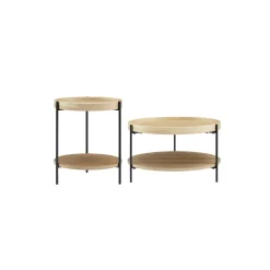 Salontafels^Huisenthuis Salontafel Kyoto – Set van 2 Eiken