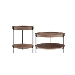 Salontafels^Huisenthuis Salontafel Kyoto – Set van 2 Walnoot