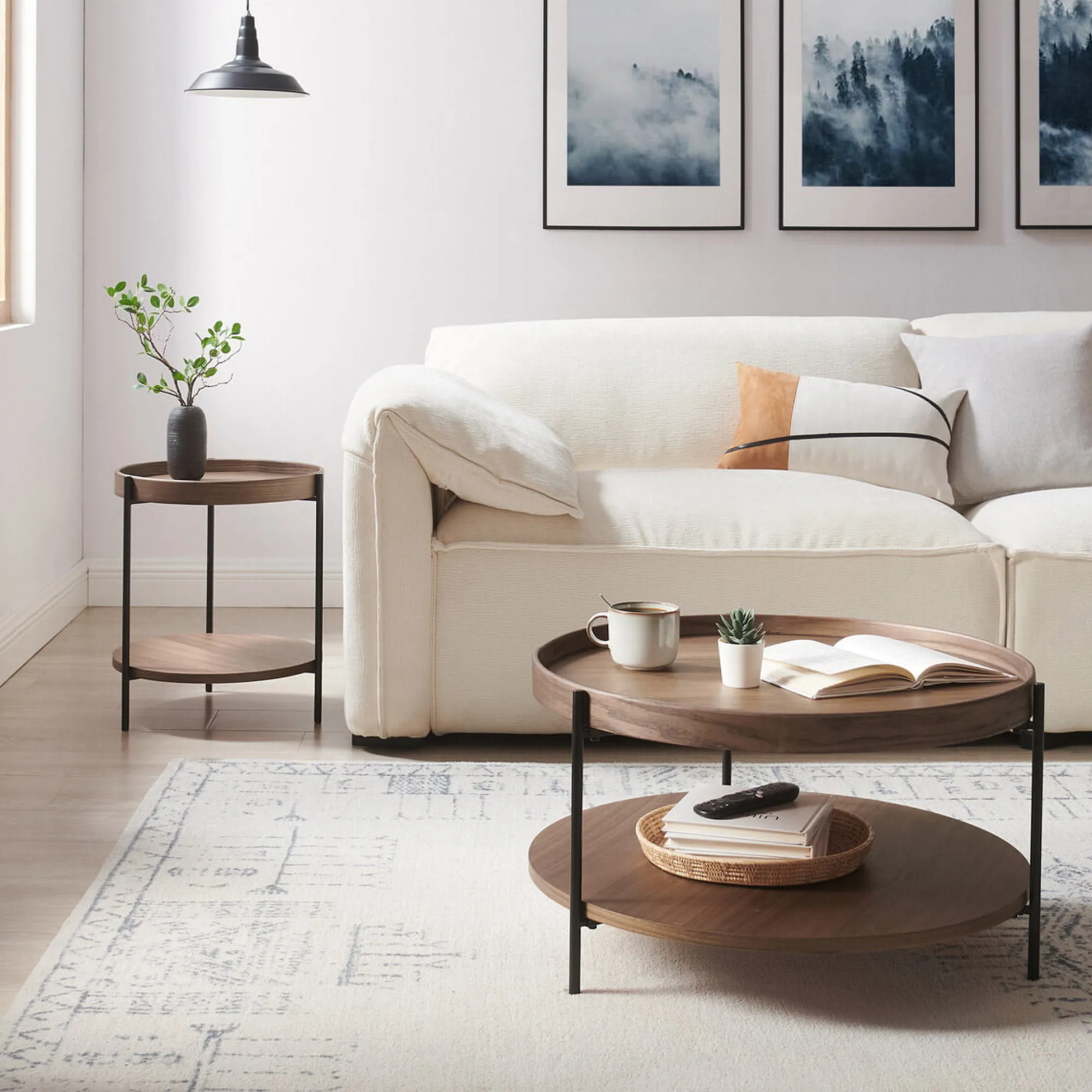 Salontafels^Huisenthuis Salontafel Kyoto – Set van 2 Walnoot