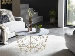 Salontafels^Huisenthuis Salontafel Neva Goud-Wit