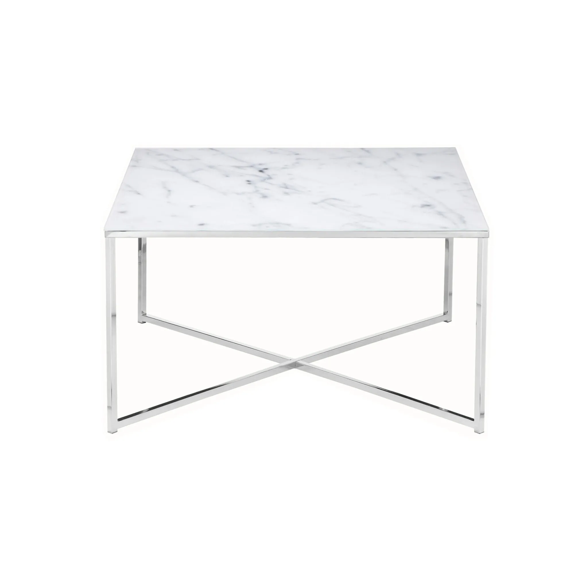 Salontafels^Huisenthuis Salontafel Nuray Wit-Chroom Wit/Chroom
