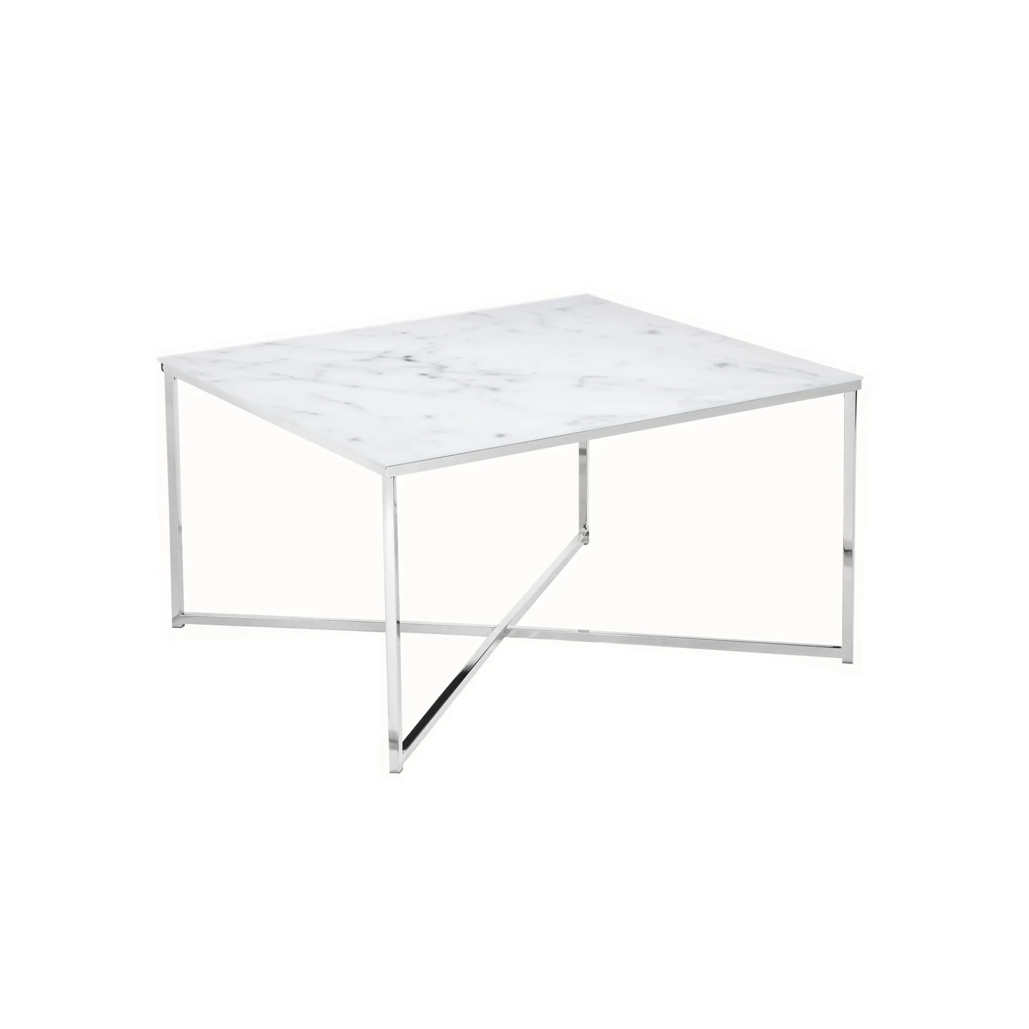 Salontafels^Huisenthuis Salontafel Nuray Wit-Chroom Wit/Chroom