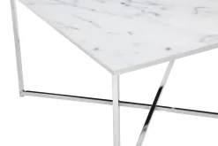 Salontafels^Huisenthuis Salontafel Nuray Wit-Chroom Wit/Chroom