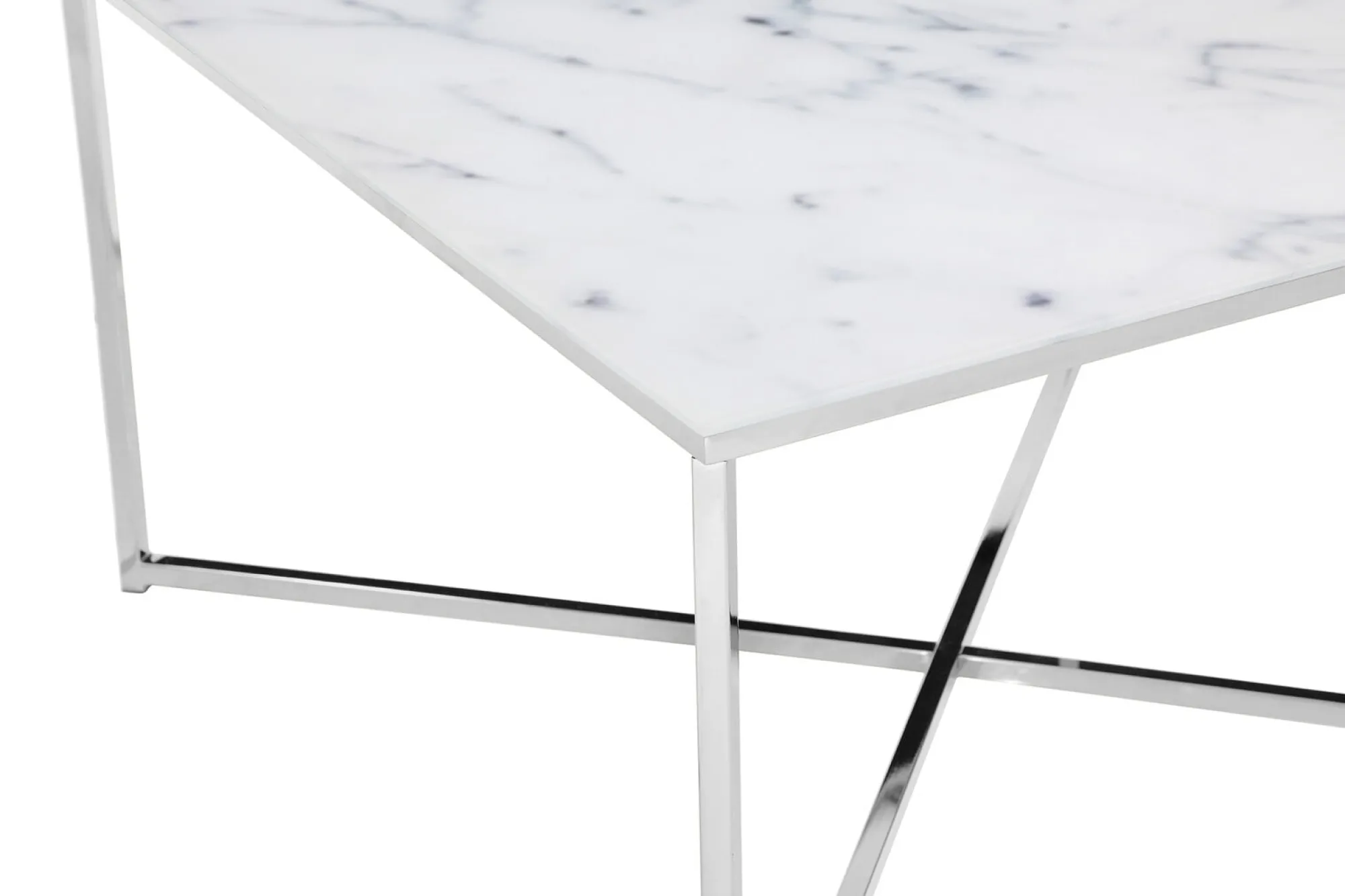 Salontafels^Huisenthuis Salontafel Nuray Wit-Chroom Wit/Chroom