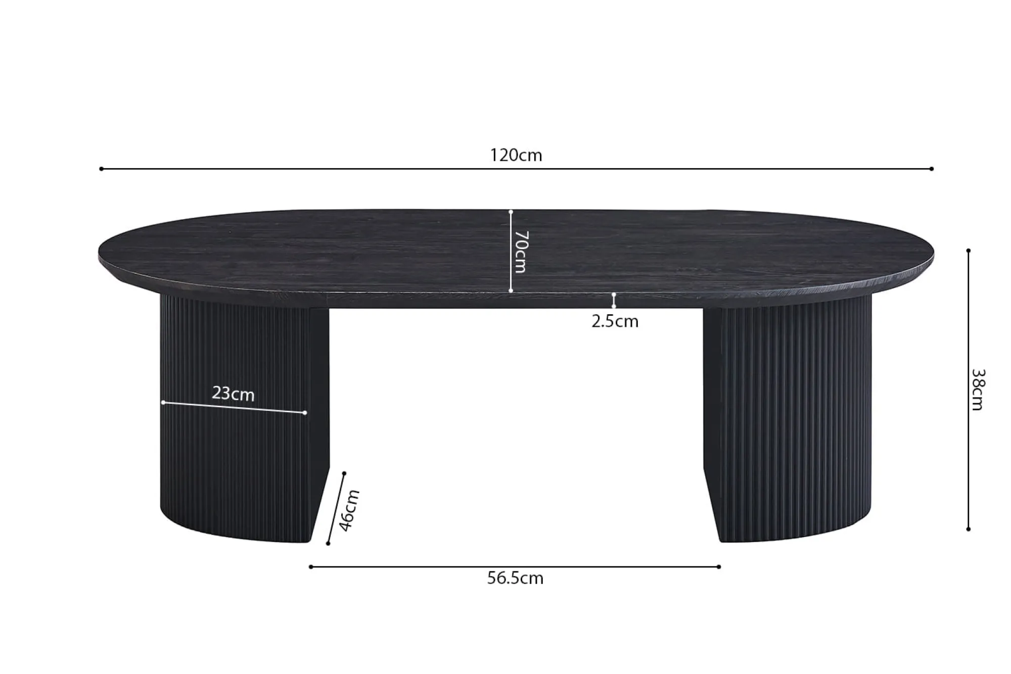 Salontafels^Huisenthuis Salontafel Odile 120cm Donkerbruin