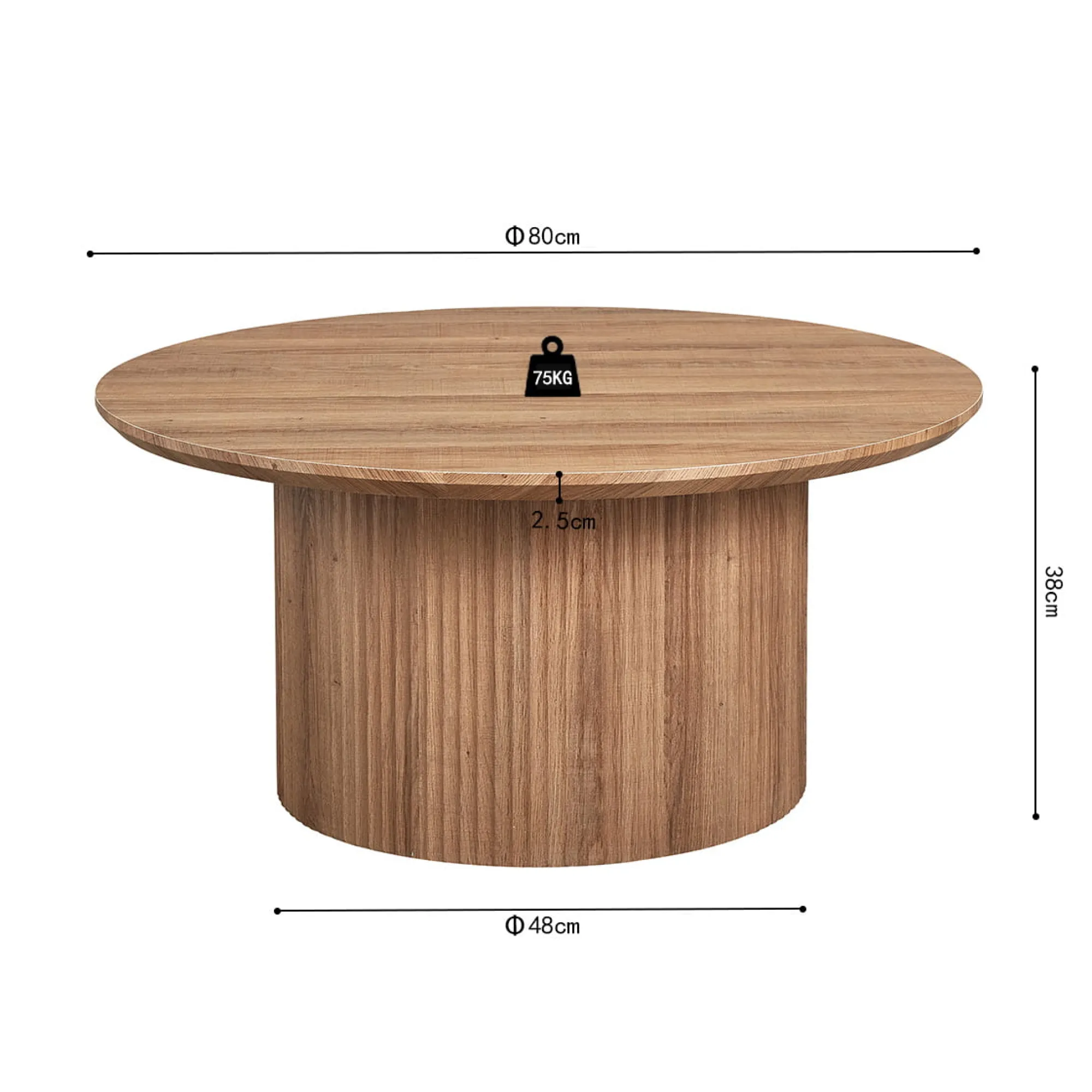Salontafels^Huisenthuis Salontafel Odile 80cm Oudeiken