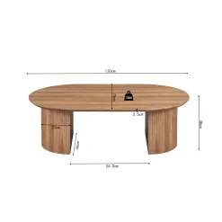 Salontafels^Huisenthuis Salontafel Odile 120cm Oudeiken