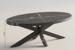 Salontafels^Huisenthuis Salontafel Otis Ovaal 130 cm Zwart