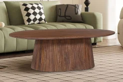 Salontafels^Huisenthuis Salontafel River Ovaal 120 cm Lichtbruin