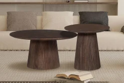 Salontafels^Huisenthuis Salontafel River Rond 50 cm Donkerbruin