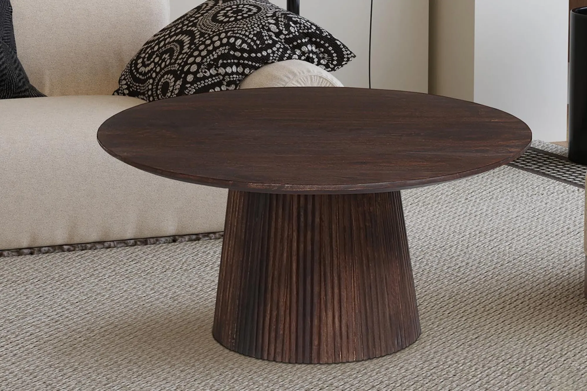 Salontafels^Huisenthuis Salontafel River Rond 80 cm Donkerbruin