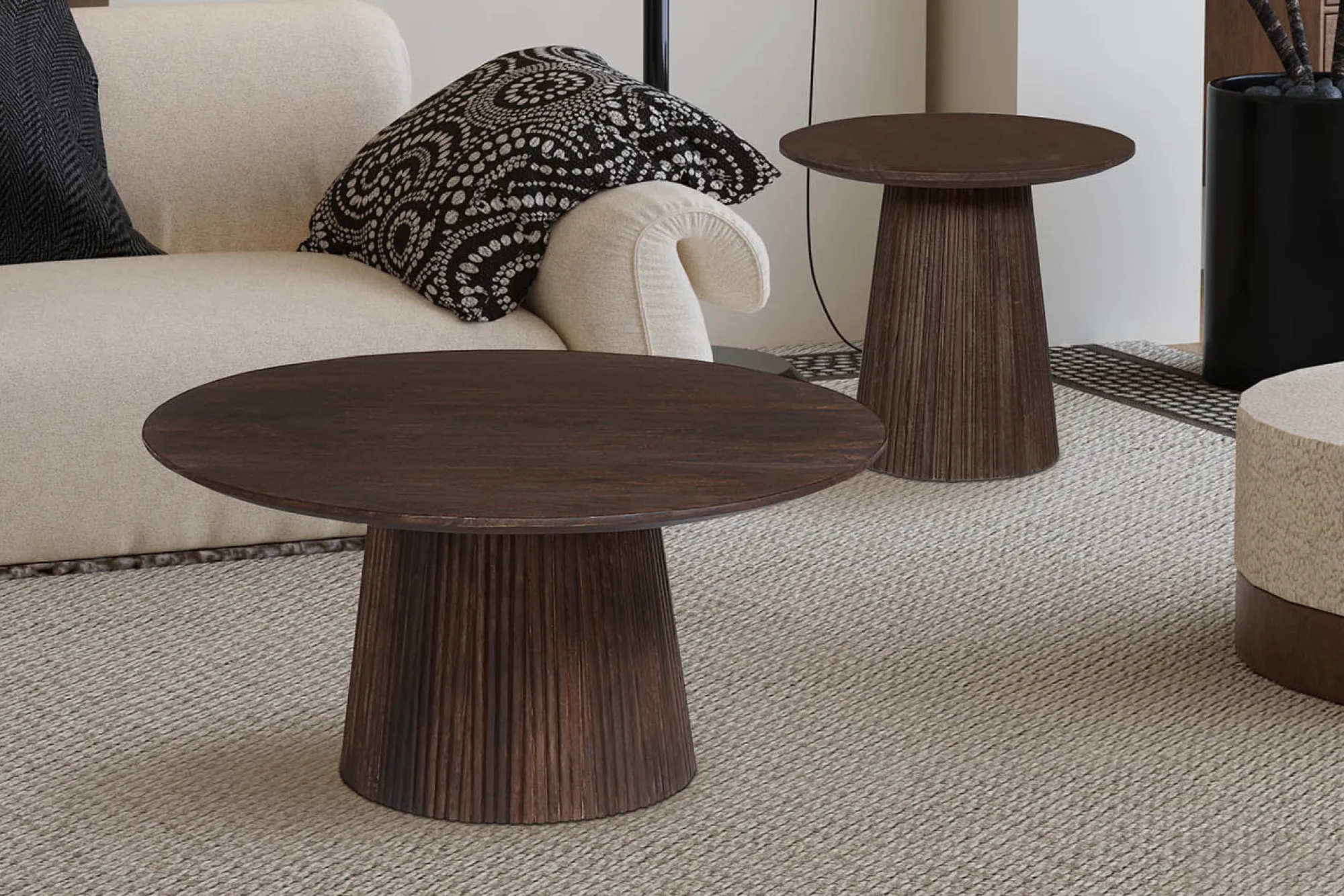 Salontafels^Huisenthuis Salontafel River Rond 80 cm Donkerbruin