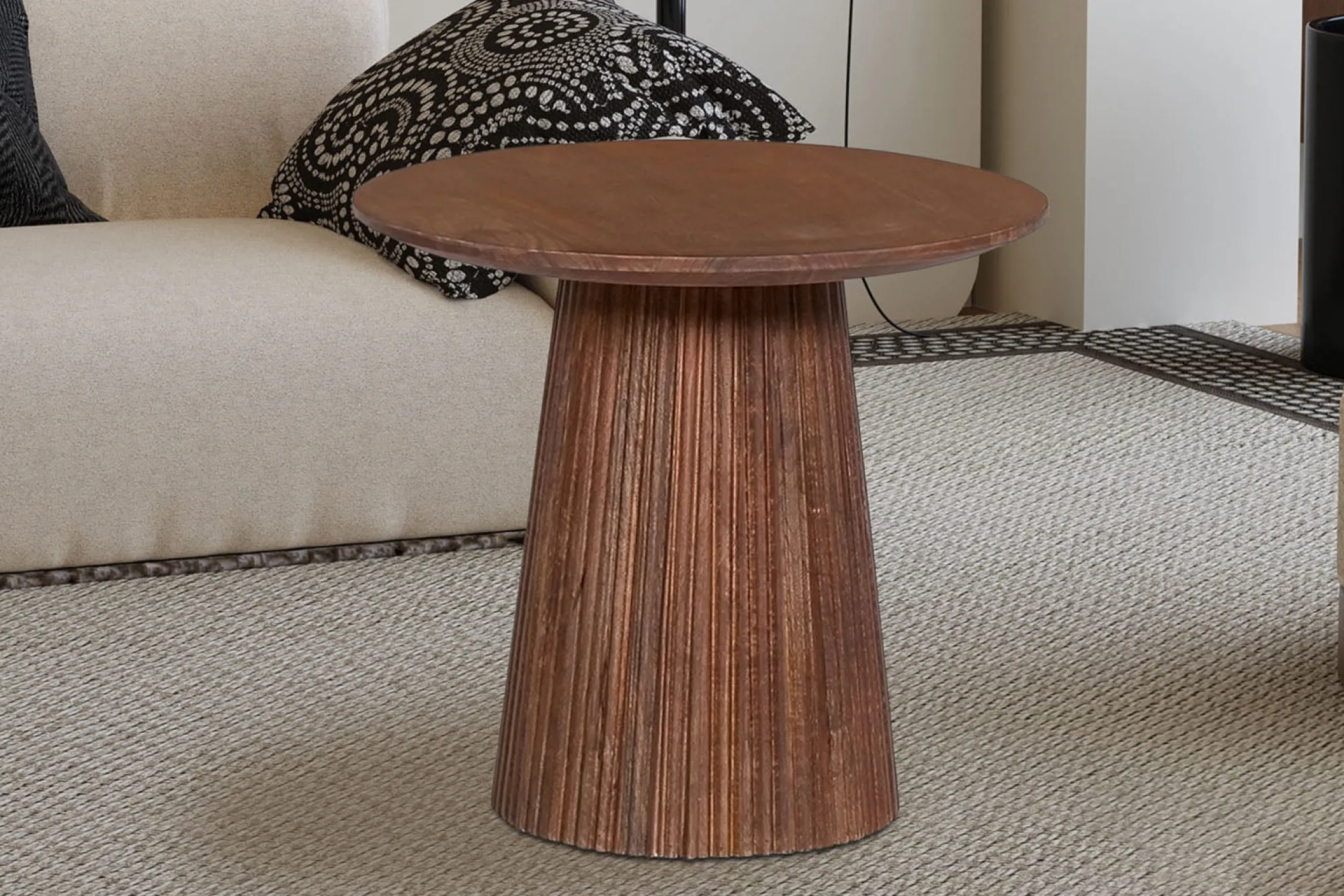 Salontafels^Huisenthuis Salontafel River Rond 50 cm Lichtbruin