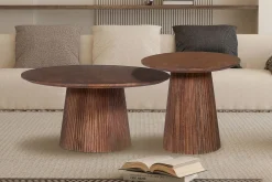Salontafels^Huisenthuis Salontafel River Rond 50 cm Lichtbruin