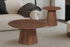 Salontafels^Huisenthuis Salontafel River Rond 50 cm Lichtbruin