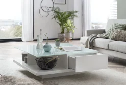 Salontafels^Huisenthuis Salontafel Sabrosa Hoogglans Wit