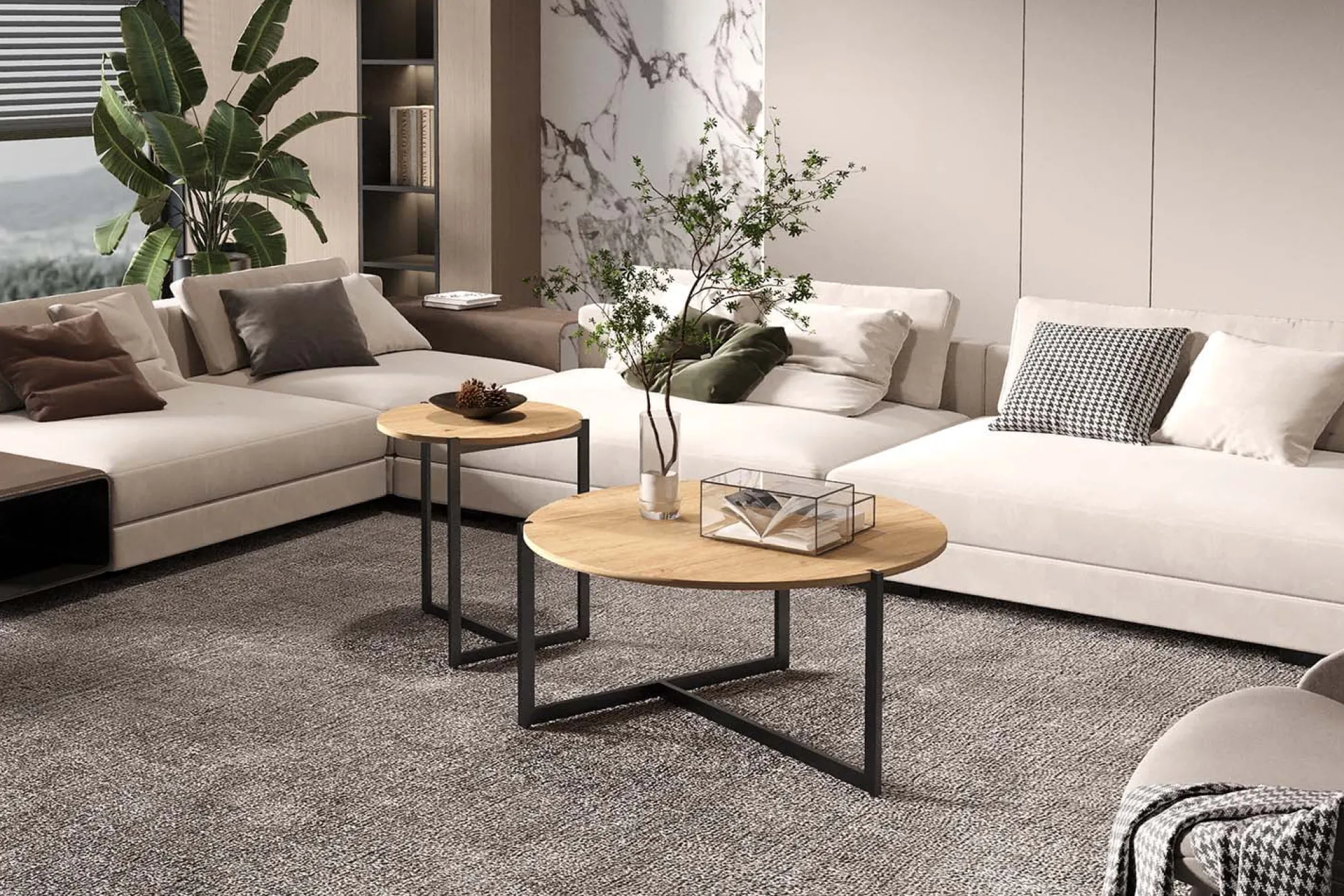 Salontafels^Huisenthuis Salontafel set Axelle Eiken