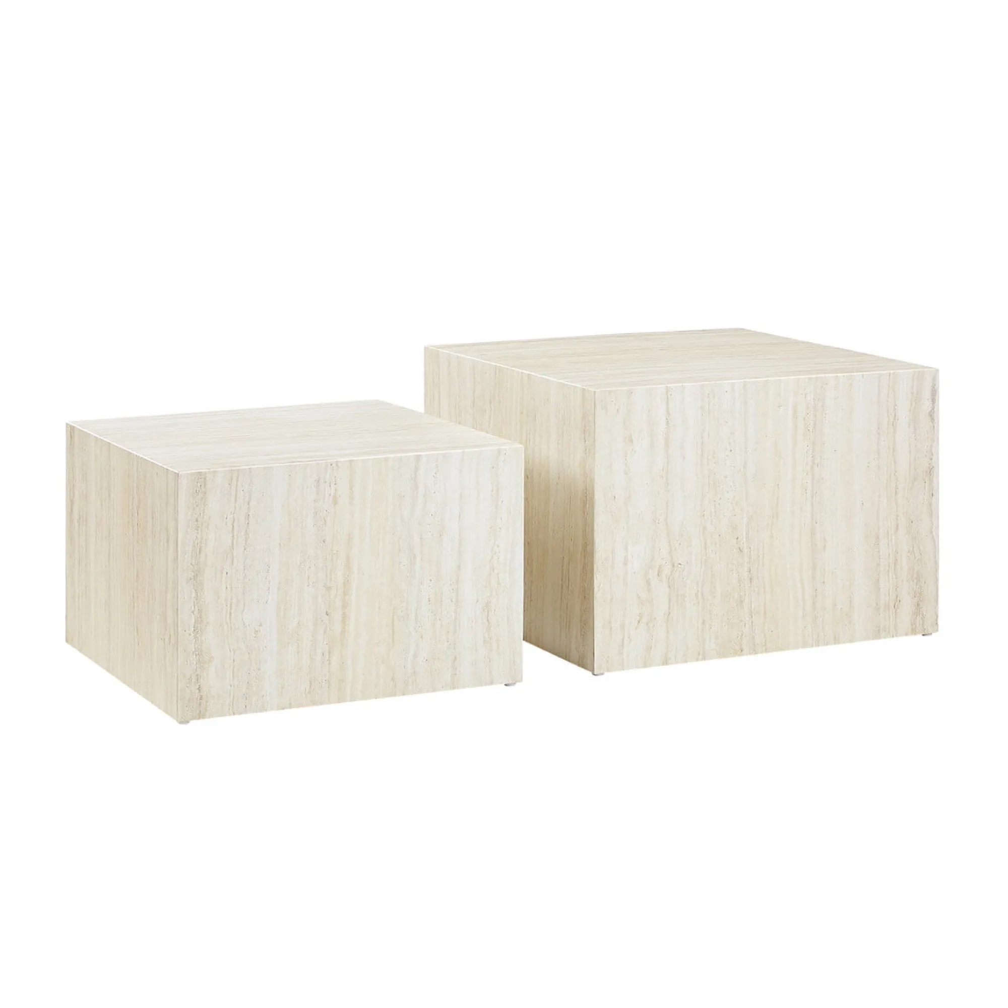 Bijzettafels^Huisenthuis Salontafel set Jip Travertine Beige
