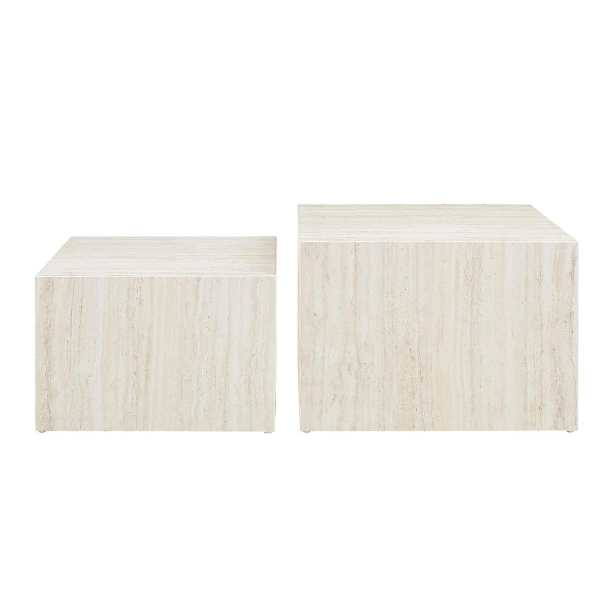 Bijzettafels^Huisenthuis Salontafel set Jip Travertine Beige