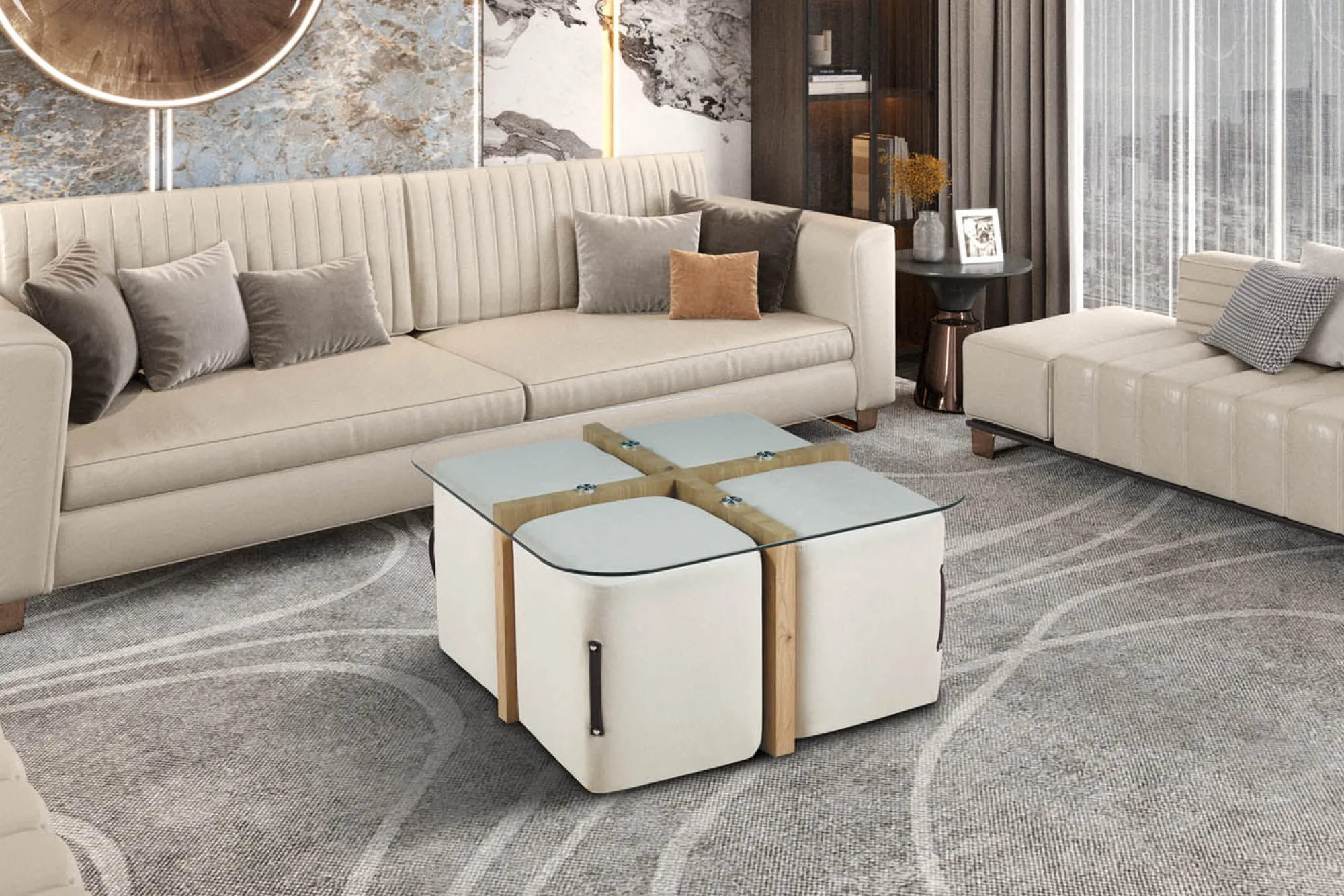 Salontafels^Huisenthuis Salontafel set Kaat Eiken