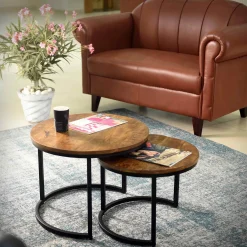 Salontafels^Huisenthuis Salontafel set Nolan Mangolia 2 Bruin