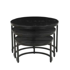 Salontafels^Huisenthuis Salontafel set Nolan 3 Zwart