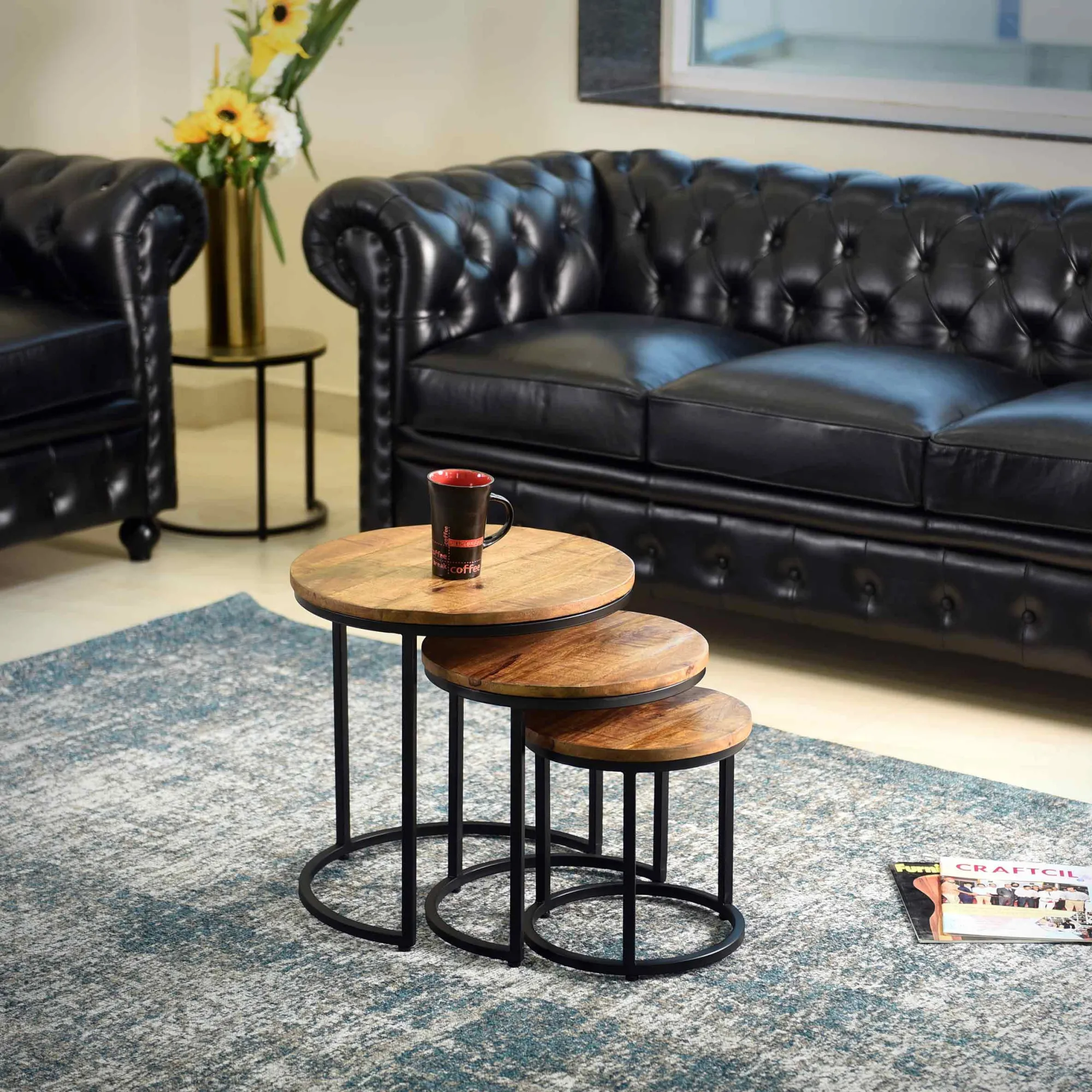 Salontafels^Huisenthuis Salontafel set Vienna Mangolia Bruin