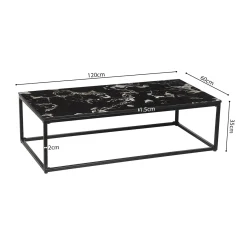Salontafels^Huisenthuis Salontafel Sinem Zwart Marmer