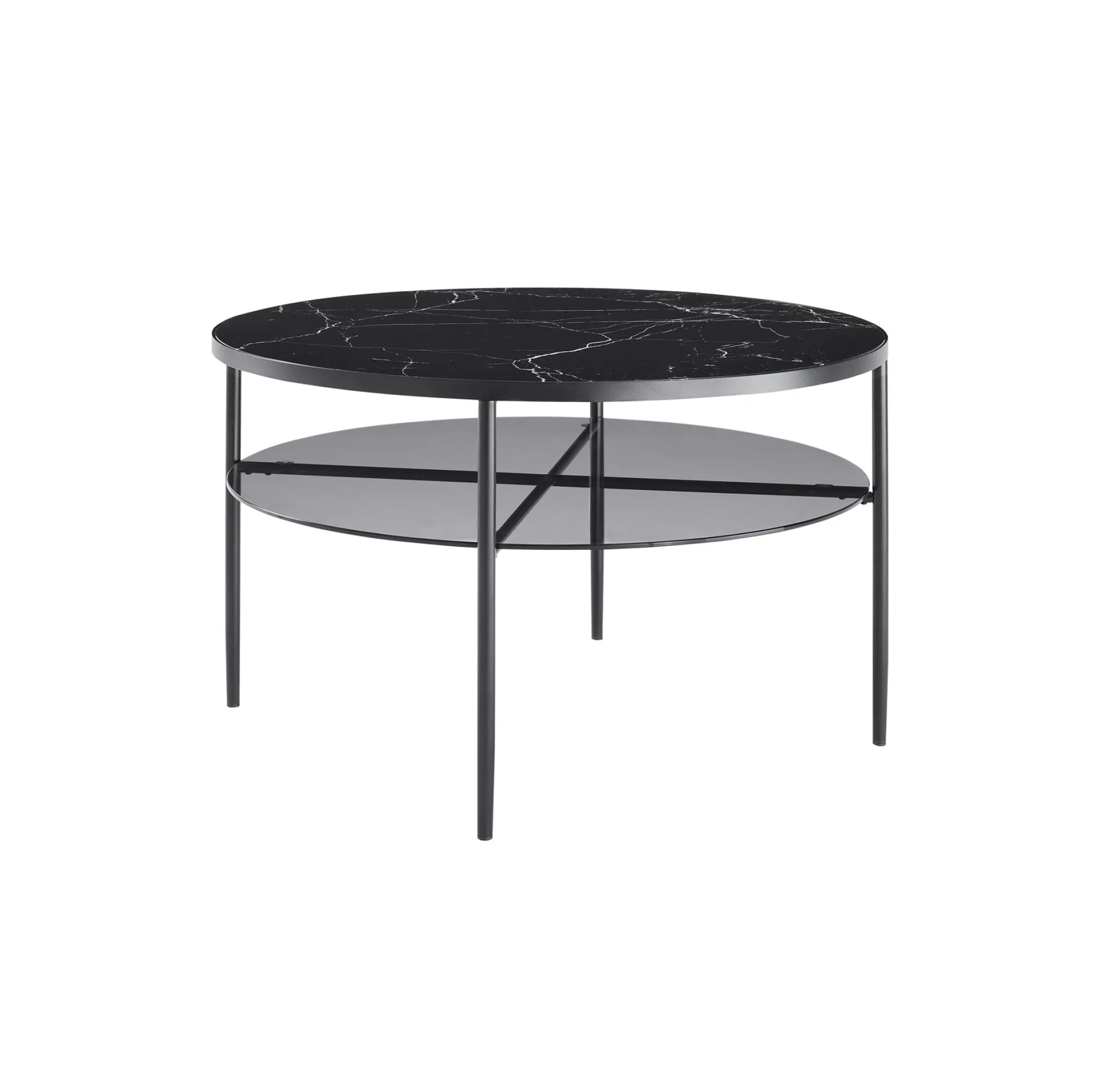 Salontafels^Huisenthuis Salontafel Wolga Zwart 81 cm